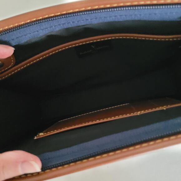 Rudolph Valentino Bag Clutch Wristlet Vintage Zip Pouch Black Brown Leather - Picture 7 of 10